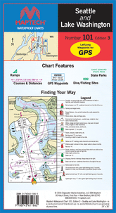 Seattle and Lake Washington Waterproof Chart, 3rd Edition